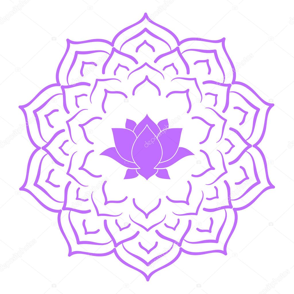 Mandala ornament with flower Lotus