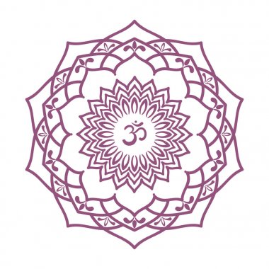 OM sembolü ile el çizim mandala. 