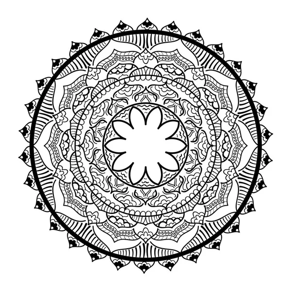 Mandala ornament. Round template. Decorative element — Stock Vector