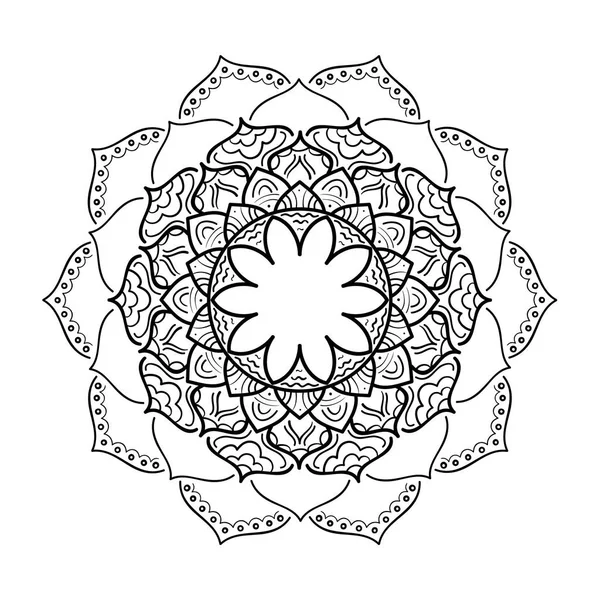 Mandala ornament. Round template. Decorative element — Stock Vector