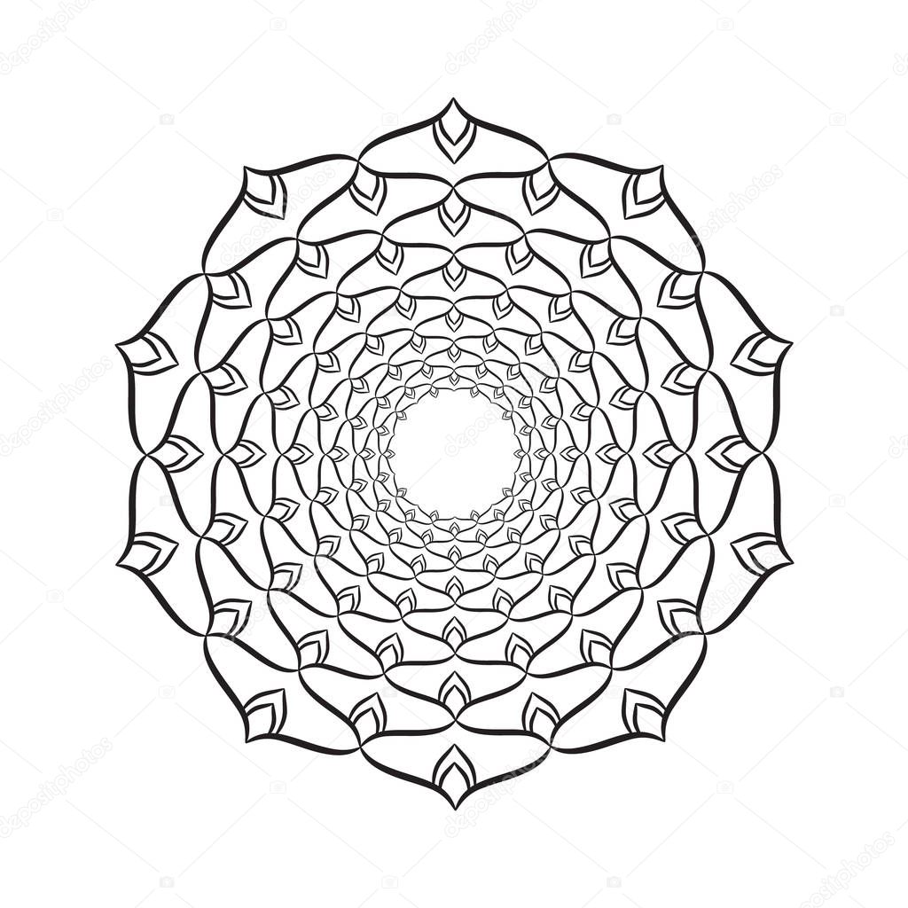 Mandala ornament. Round template. Decorative element