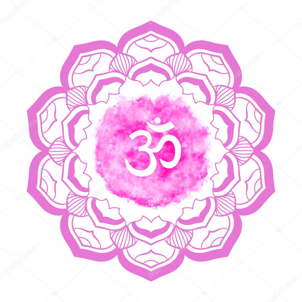 Download Om symbol with hand drawn mandala. — Stock Vector © ne_ka ...