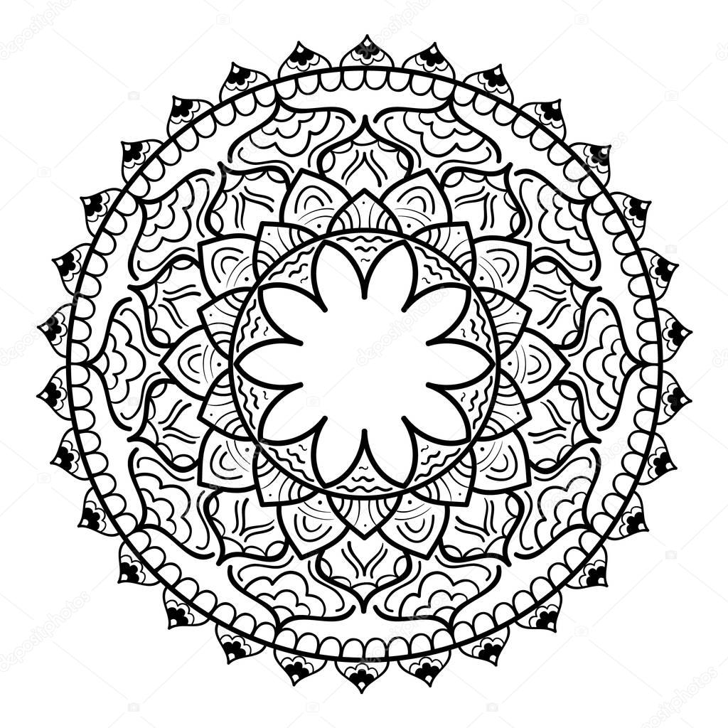 Mandala ornament. Round template. Decorative element