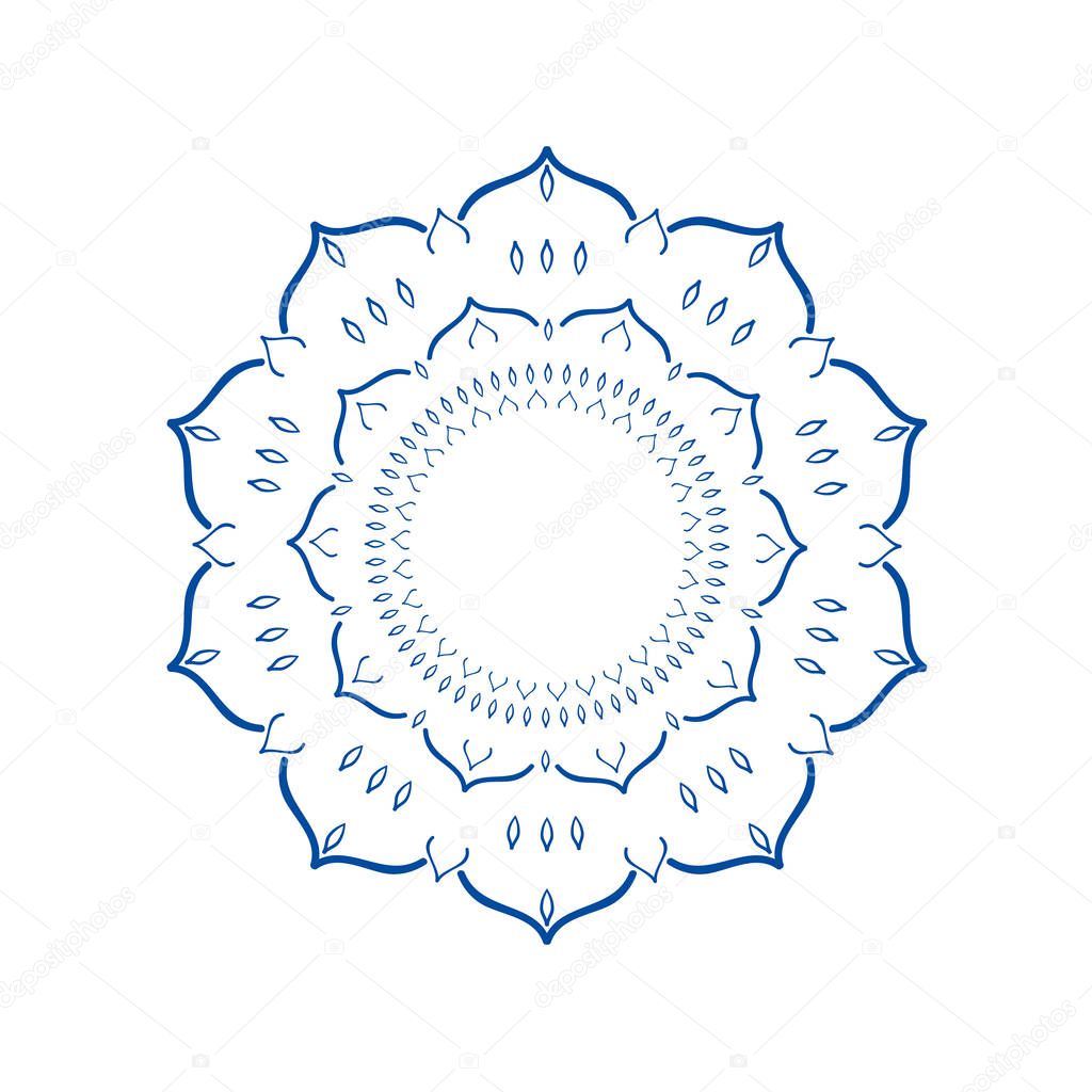 Mandala ornament. Round template. Decorative element