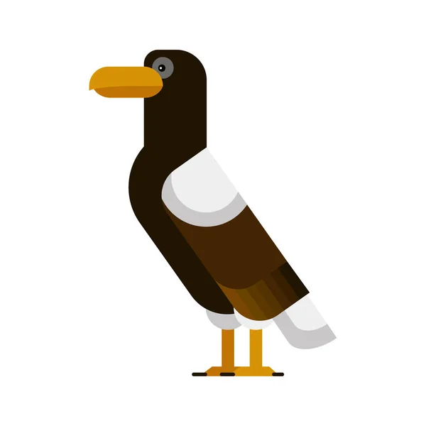 Flacher Adler-Symbolvektor. Vogel isoliert auf weißem Hintergrund. Brauner Habicht. — Stockvektor
