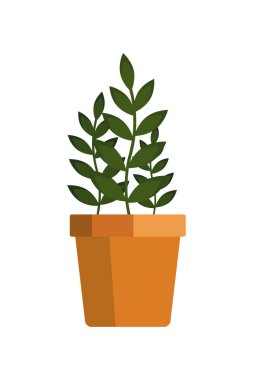 Flower icon logo in pot, nature spring plant growing garden isolated on white background - vector illustration. clipart