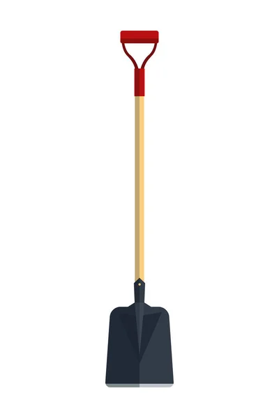 Gardening shovel spade flat tool icon logo vector illustration. Farming equipment. Garden instrument isolated on white background. — Stock Vector