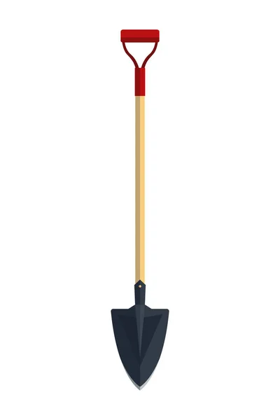 Grădinărit lopată spade instrument plat icon logo vector ilustrare. Echipament agricol. Instrument de grădină izolat pe fundal alb . — Vector de stoc