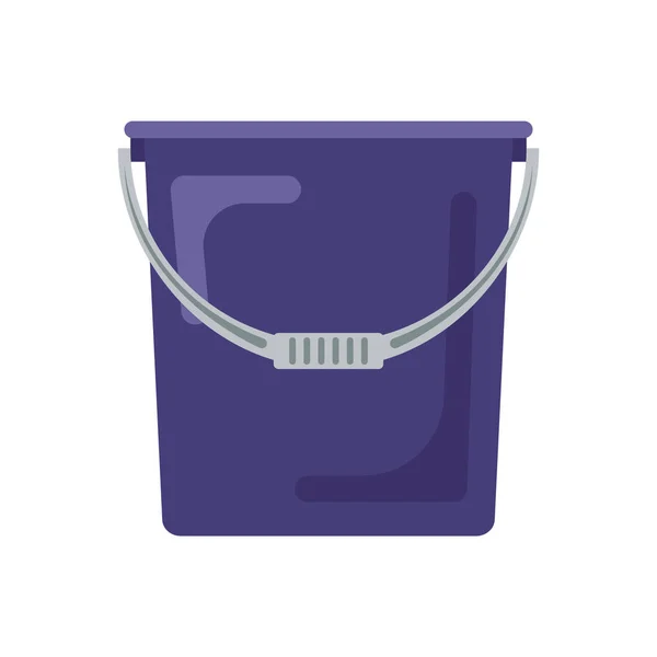 Blue flat empty bucket icon logo vector illustration. Contenedor herramienta de equipo para el hogar jardín aislado sobre fondo blanco. Servicio de limpieza . — Vector de stock