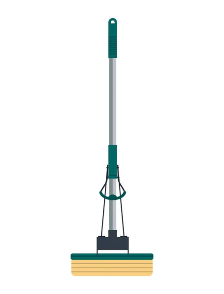 Flat mop ikonen logotyp isolerad på vit bakgrund. Golv rena objekt, hushållsutrustning verktyg. Rengöring service vektor stock illustration — Stock vektor