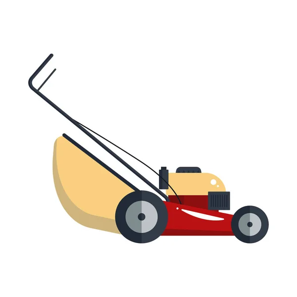 Traktorek kosiarka ikonę technologii obrabiarek sprzęt na białym tle na białym tle ogrodnictwo do cięcia trawy roboty ziemne wektor stock — Wektor stockowy