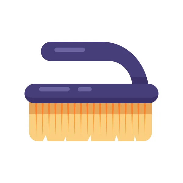 Service de nettoyage. Brosse plate fetlock icône vectorielle logo illustration. Outil d'équipement ménager isolé sur fond blanc — Image vectorielle