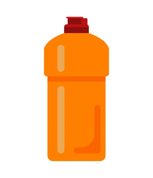 Υπηρεσία καθαρισμού. Cleancer σπίτι εργαλείο εικονίδιο λογότυπο απομονώνονται σε λευκό φόντο, κίτρινο μπουκάλι επίπεδη διανυσματικά εικονογράφηση, οικιακός εξοπλισμός — Διανυσματικό Αρχείο
