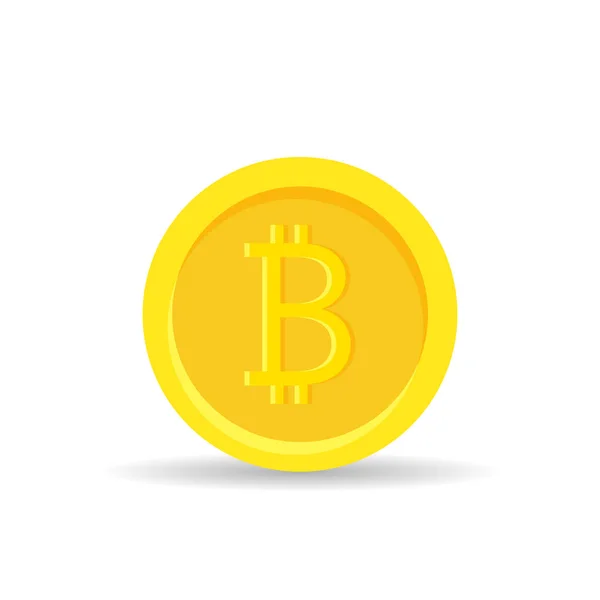 Moeda digital bitcoin dourada isolada em fundo branco, dinheiro de ouro - ilustração vetorial —  Vetores de Stock