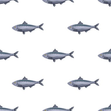 Seamless modeli düz ringa balığı izole üzerinde beyaz arka plan balık. Deniz taze yiyecek