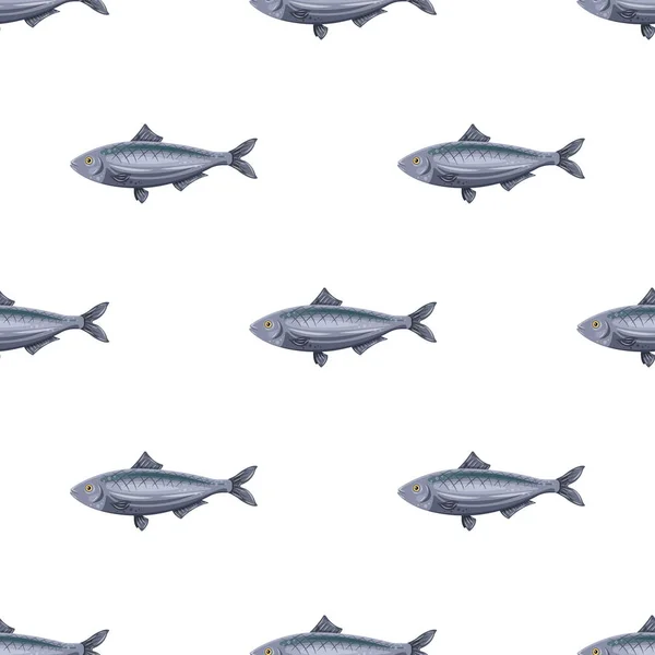 Безшовний візерунок плоскооселедець риби ізольовані на білому тлі. Морська свіжа їжа — стоковий вектор
