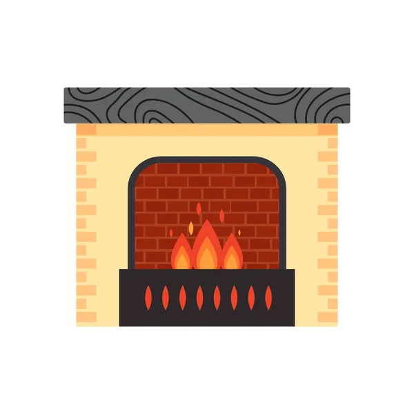 Vector chimenea hogar de diferentes colores con fuego aislado sobre fondo blanco. Elementos de diseño para el interior de la habitación en estilo plano, fuego caliente - ilustración de stock — Vector de stock