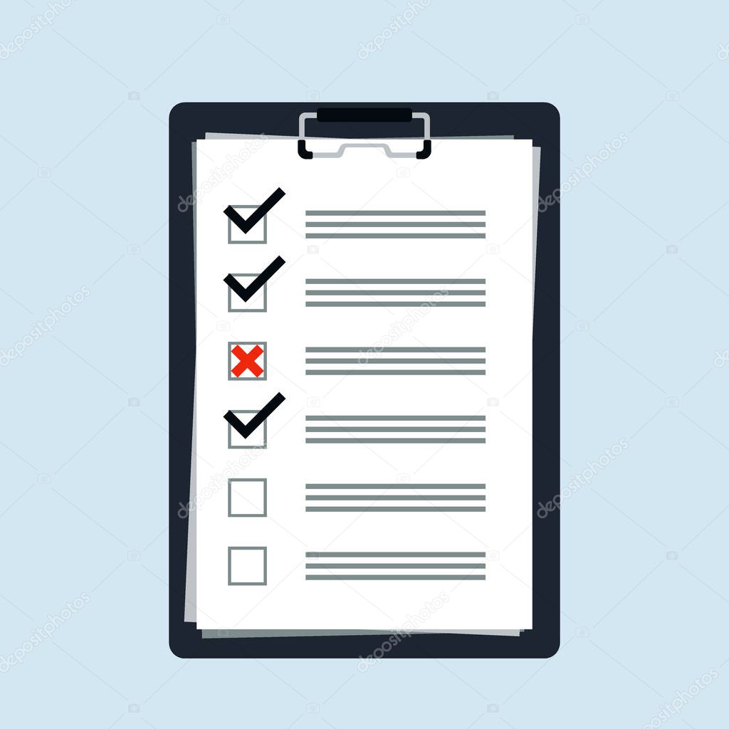 To do list or planning concept flat icon logo. Check list for business, schedule with note - vector illustration.