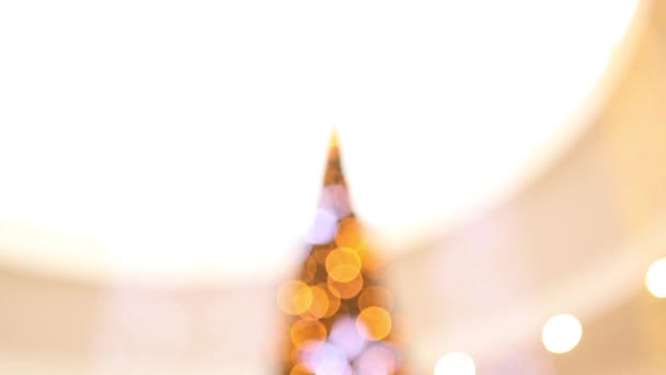 Vacker julgran i köpcentrum — Stockvideo