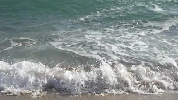 Slow Motion sandy beach waves — Stock Video