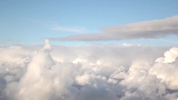 Aerial view  of clouds from airplane — Stock Video