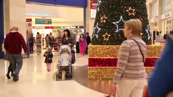Time lapse of people shopping before Christmas — Stock Video