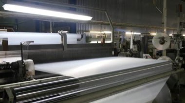 Tekstil fabrika robotlar ve makineleri