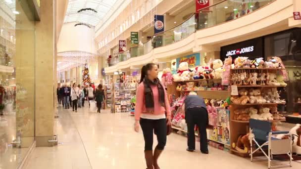 Time lapse of people shopping before Christmas — Stock Video