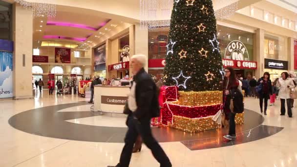 Time lapse of people shopping before Christmas — Stock Video