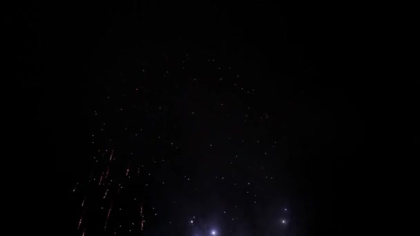 Feux d'artifice lumineux dans le ciel nocturne — Video