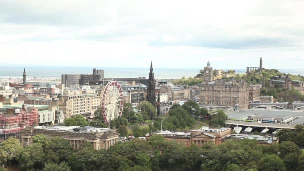 A légi felvétel a Edinburgh város — Stock videók