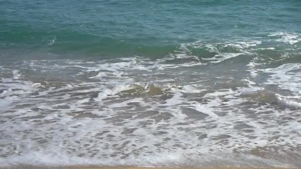 Lassú mozgás homokos strand hullám — Stock videók