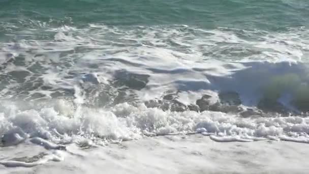 Slow Motion sandy beach waves — Stock Video