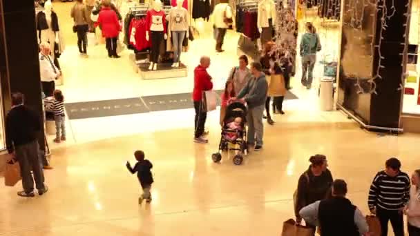크리스마스 전에 쇼핑 하는 사람들의 시간 경과 — 비디오