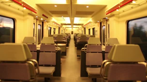 Interior of empty train — Stock Video