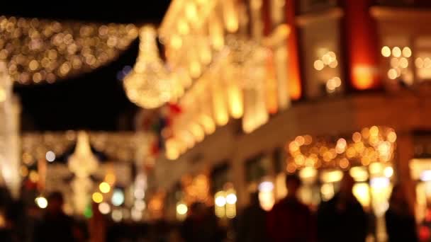 Decoraciones navideñas en las calles de Dublín — Vídeos de Stock