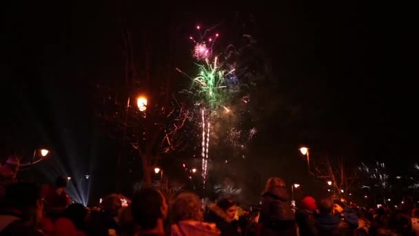 Gente celebrando la Navidad — Vídeos de Stock