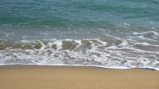 Zwolnionym tempie piaszczystej plaży fale — Wideo stockowe
