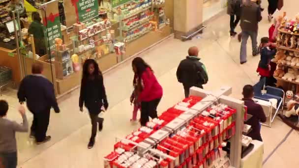 크리스마스 전에 쇼핑 하는 사람들의 시간 경과 — 비디오