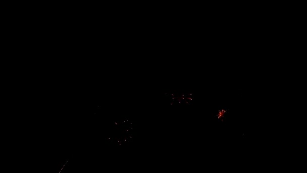 Lysende fyrverkeri på nattehimmelen – stockvideo
