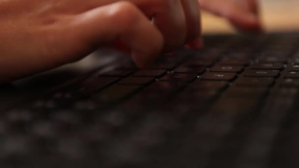 Typing on Laptop Keyboard — Stock Video