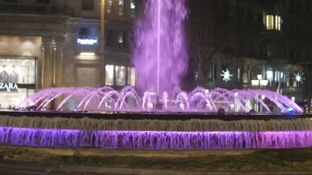 Barcelona city streets on Christmas — Stock Video