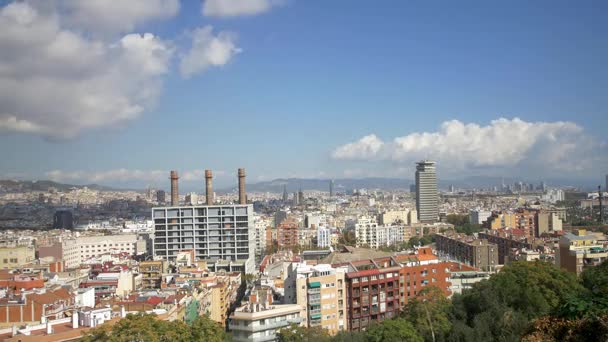 Time-lapse van moderne stad Barcelona — Stockvideo