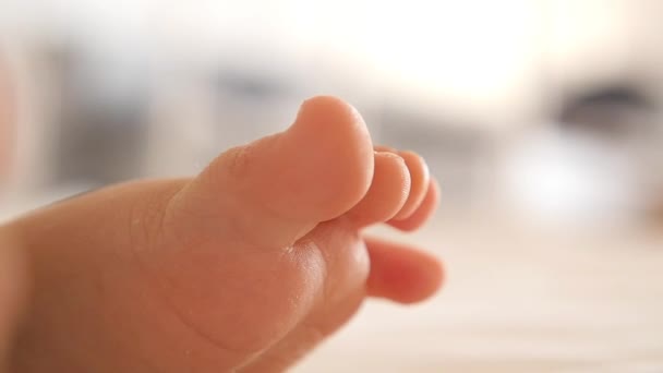Adorable cute baby feet — Stock Video