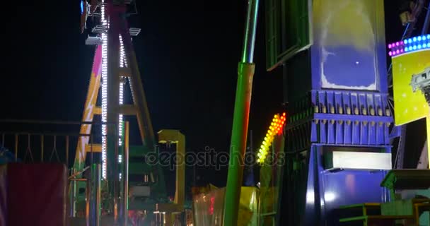 Kerst fair amusementspark — Stockvideo