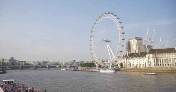 Panoramautsikt Pariserhjulet London Eye — Stockvideo