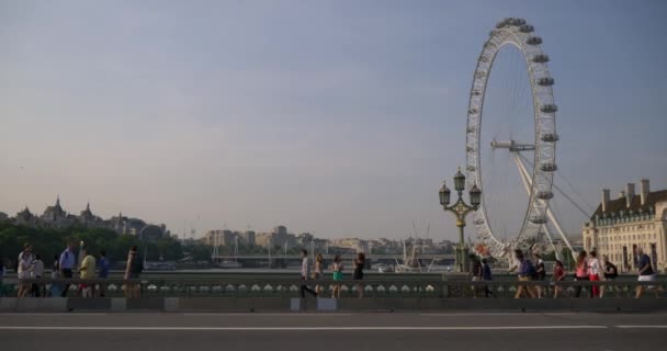 Panoramic View London Eye Ferris Wheel — Stock Video
