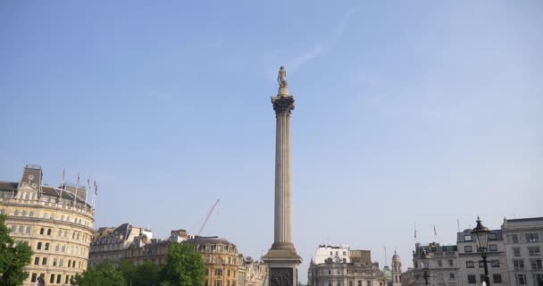 Трафальгарская Площадь Лондоне Великобритания — стоковое видео