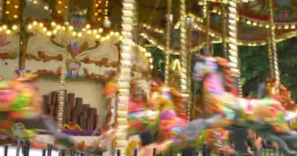 Londres Angleterre Juin 2017 Personnes Anonymes Carousel Merry Children Amusement — Video