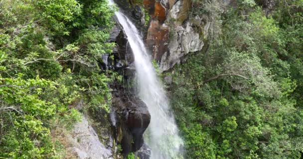 Водоспад Тропічному Природному Ландшафті Сила Природних Ресурсів Чиста Зелена Енергія — стокове відео